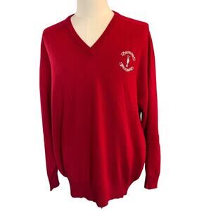 The "OPEN" Collection VTG 93 Made in SCOTLAND RED 100% Wool Pullover Sweater 3XL